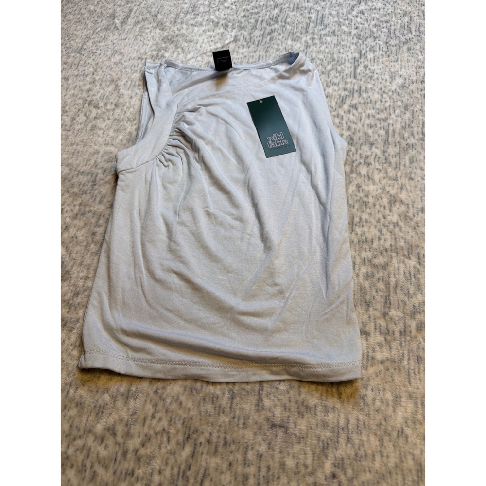 Wild Fable tank top size XXS assymetrical neck, blue gray in color NWT